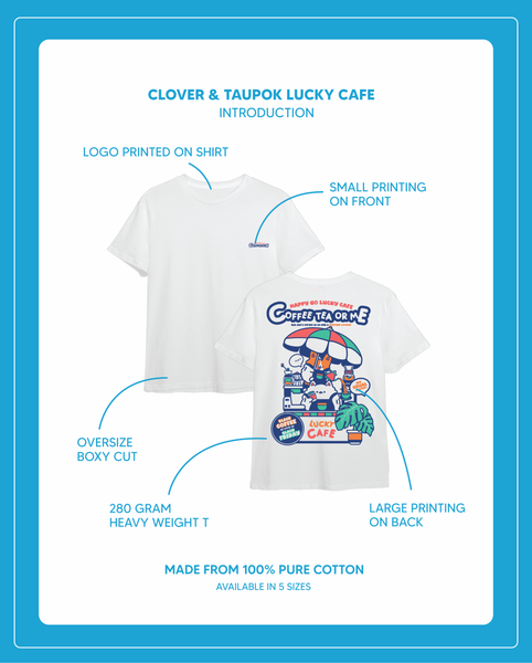 Original Design Clover&Taupok - Lucky Cafe T Shirt