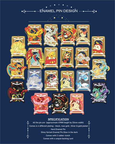 Pre-Order Pokemon Tarot Minor Wand Suite Enamel Pin