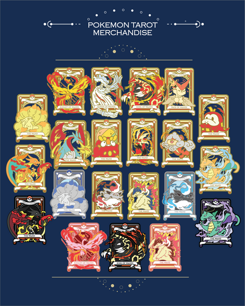 Pre-Order Pokemon Tarot Minor Wand Suite Acrylic Keychain