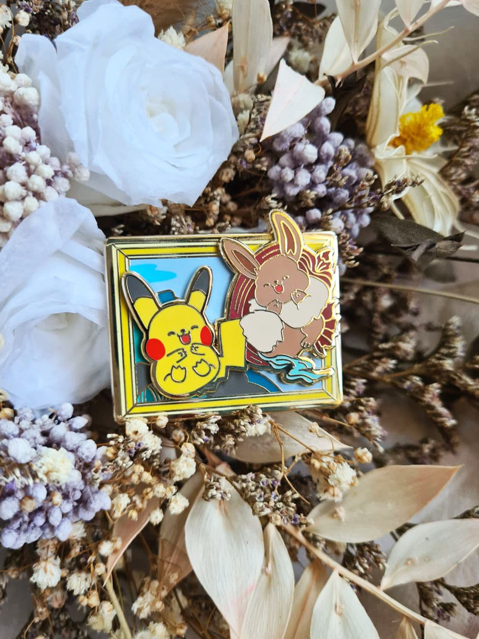 Famous Painting - Adamn Creation ( Eevee - Pikachu) 3D Enamel Pin
