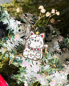 Christmas Fortune Cat Enamel Pin
