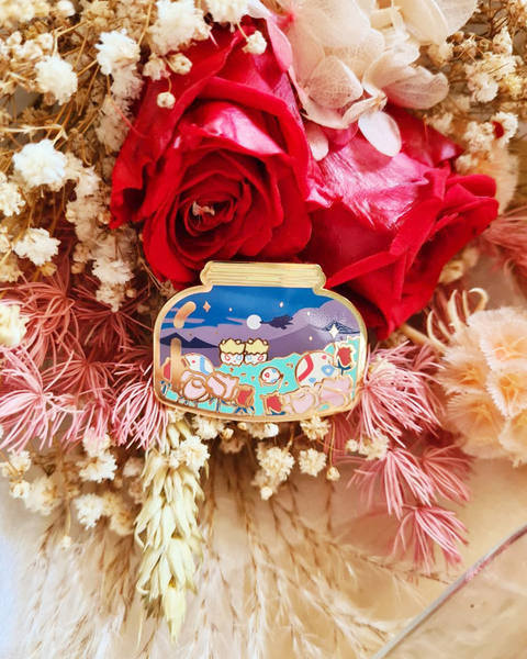 Happy Place In A Bottle -Togepi Night View Enamel Pin