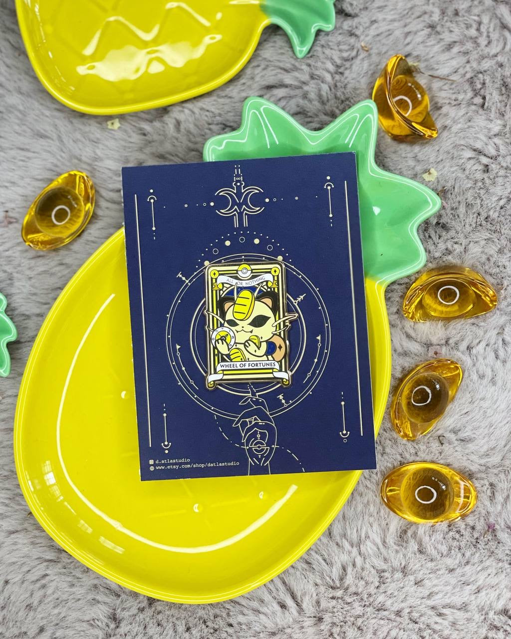 Tarot Card Enamel Pin - Wheel of fortune