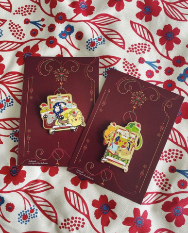 Christmas Tarot Card Ghibli/Pokemon Enamel Pin